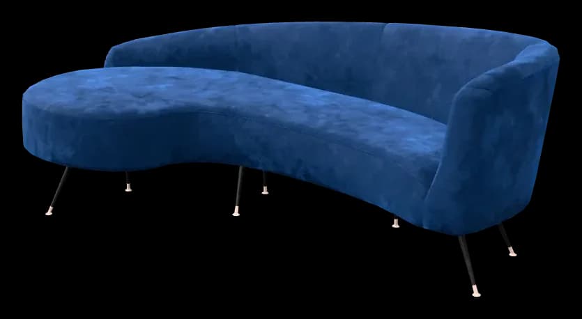 Curved Velvet Sofa